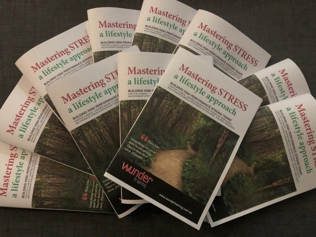 Dealing with workplace stress workshop for leaders and teams WunderTraining Workbook